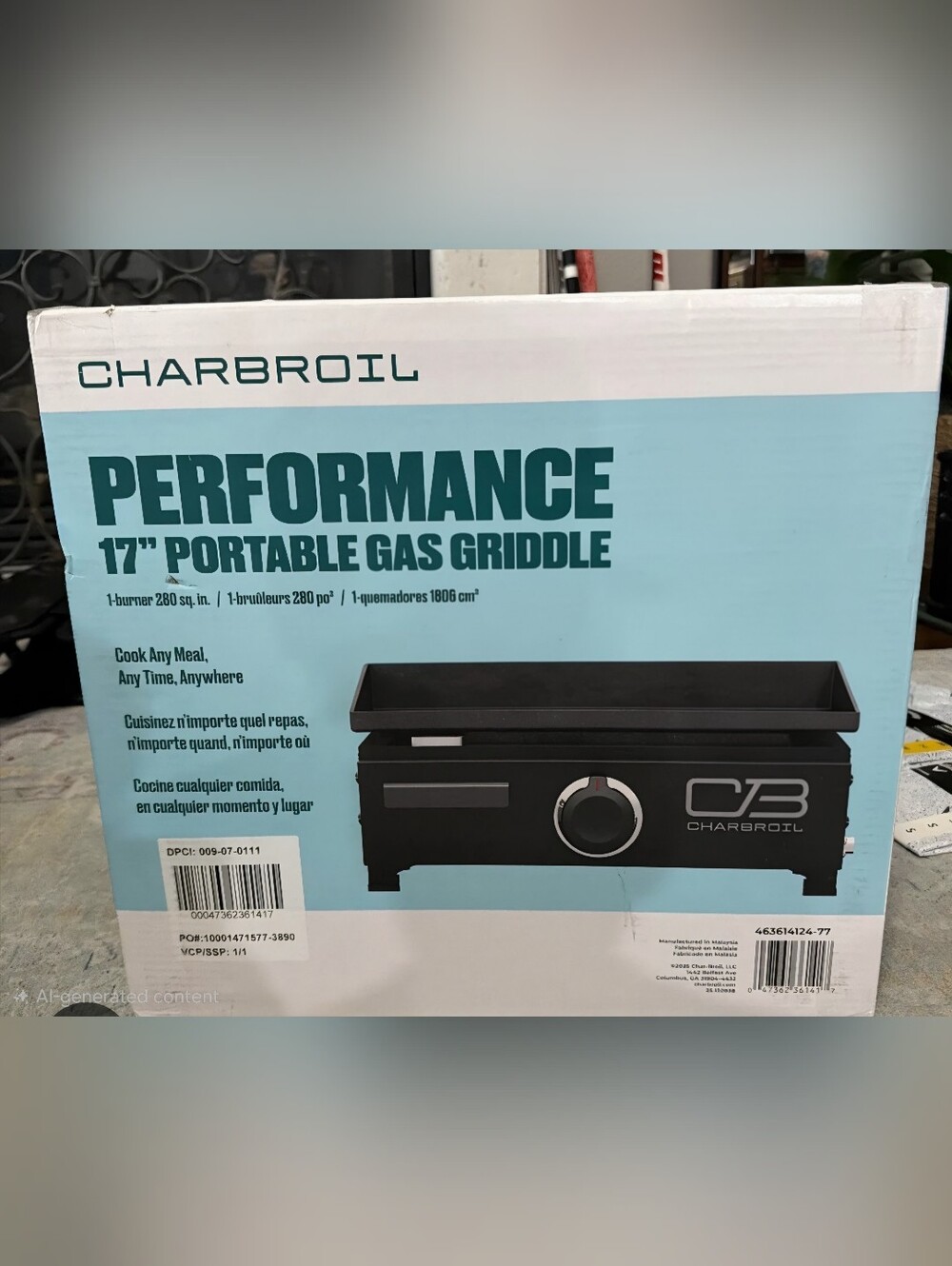 Char-Broil Performance 17" Portable Gas Griddle - Black